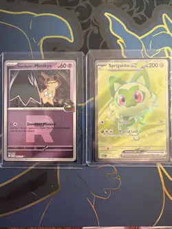 Pokemon Ascended Heroes Team Rocket Mimikyu 097/217 R Logo & Sprigatito 251/217 - Image 1