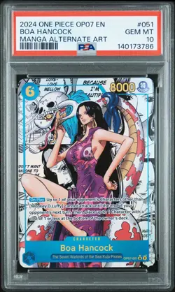 2024 ONE PIECE 500 YEARS IN THE FUTURE MANGA ALT ART #051 BOA HANCOCK PSA 10 - Image 1