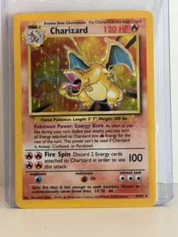 Charizard 4/102 Base Set Holo Rare Pokemon TCG Card 1999 English Wizards - Image 1