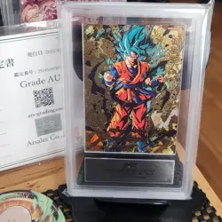 ARS AU Super Dragon Ball Heroes CP Card Goku UM5-CP1 Blood of Syan NEW/GOLD - Image 1