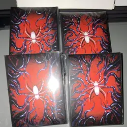 COPOIOII 2 packs 100 Sleeves Red Black Spider Design for Magic: The Gathering - Image 1