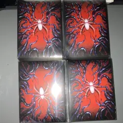 COPOIOII 2 packs 100 Sleeves Red Black Spider Design for Magic: The Gathering - Image 5