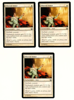 Set Of 3 Ethereal Armor Return To Ravnica #9 Magic The Gathering Card - Image 1