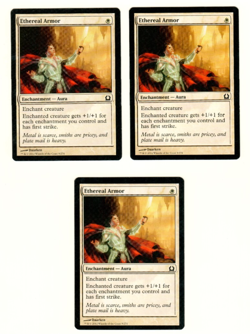 Set Of 3 Ethereal Armor Return To Ravnica #9 Magic The Gathering Card - Image 3