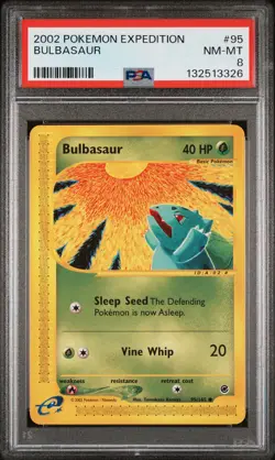 2002 POKEMON EXPEDITION #95 BULBASAUR PSA 8 - Image 1