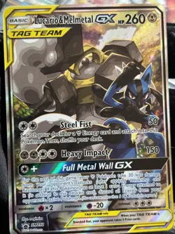Pokemon Lucario & Melmetal GX TAG TEAM Promo SM192 Holo HP 260 Basic SM - Image 2