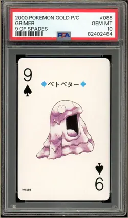 Pokemon - Grimer 9 of Spades, Gold Ho-oh Back Poker Deck #88 PSA 10 - Image 1