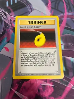POKEMON - DEVOLUTION SPRAY - 72/102 - RARE - SHADOWLESS - BASE SET - LP - Image 1