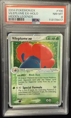 2004 Pokemon Ex Vileplume Ex Holo Hidden Legends PSA 8 NM-MT - Image 1