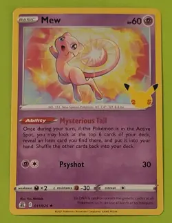 Mew 011/025 Holo Pokemon TCG Celebrations 25th Anniversary Set 2021 - Image 1