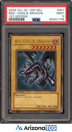 Yu-Gi-Oh! 2003 Red-Eyes B. Dragon SDJ-001 1st Edition Starter Deck Joey PSA 9 - Image 1