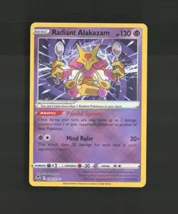 Radiant Alakazam 059/195 Silver Tempest Ultra Rare Holo Pokemon Card NM - Image 1