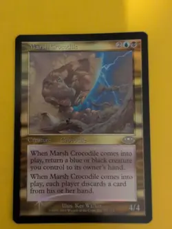 Marsh Crocodile. Rare MTG Card. Planeshift.OLD VINTAGE FOIL - Image 1