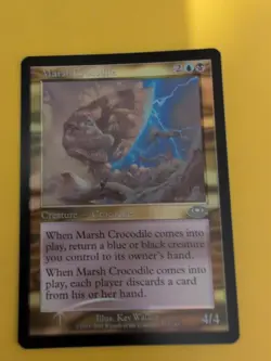Marsh Crocodile. Rare MTG Card. Planeshift.OLD VINTAGE FOIL - Image 2