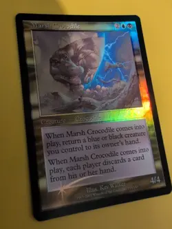 Marsh Crocodile. Rare MTG Card. Planeshift.OLD VINTAGE FOIL - Image 3