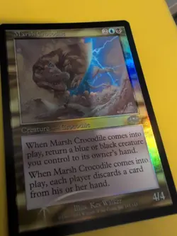 Marsh Crocodile. Rare MTG Card. Planeshift.OLD VINTAGE FOIL - Image 4