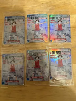 SIX! One Piece College Basketball US Voyage Luffy Card IN HAND - Image 1