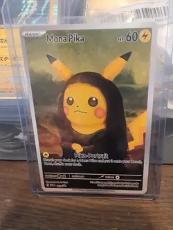 Mona Pika Van Gogh Pikachu Black Star Promo Pokemon Trading Card DiY - Image 1