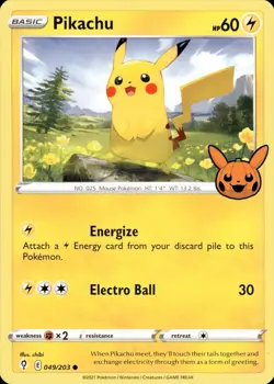 2021 Pikachu "Basic" Pokemon Trick or Trade Halloween Card - TCG! - Image 1