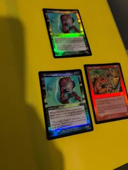 Horned Kavu x2 & Kavu Recluse. Beast MTG 3 Card. Planeshift.OLD VINTAGE FOIL - Image 1