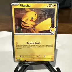 Pokemon Pikachu 051 /162 2026 Pokemon Day Stamped Promo Swirl 💫 W/ Coin - Image 1
