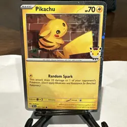 Pokemon Pikachu 051 /162 2026 Pokemon Day Stamped Promo Swirl 💫 W/ Coin - Image 2