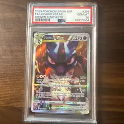 2023 POKEMON SWSH BLACK STAR PROMO #291 FULL ART/LUCARIO VSTAR PSA 10 - Image 1