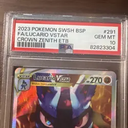 2023 POKEMON SWSH BLACK STAR PROMO #291 FULL ART/LUCARIO VSTAR PSA 10 - Image 2
