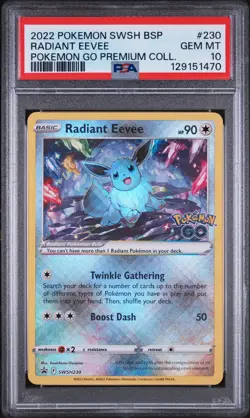 2022 POKEMON SWSH BLACK STAR PROMO #230 RADIANT EEVEE PSA 10 - Image 1