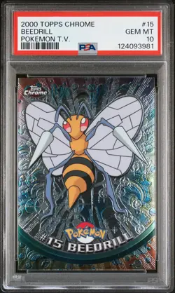 2000 TOPPS CHROME POKEMON T.V. #15 BEEDRILL PSA 10 - Image 1