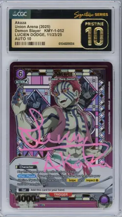 CGC Pristine 10 Signed Lucien Dodge 'Akaza' (052) (SR*) - Union Arena KMY-1-052 - Image 1