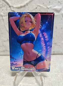 Android 18 DBZ Trading Card Waifu Goddess Story Anime Girl holo Karte Manga Full - Image 1