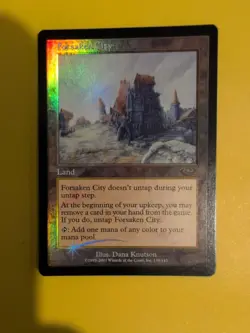 Forsaken City. Rare Land MTG Card. Planeshift.OLD VINTAGE FOIL - Image 1