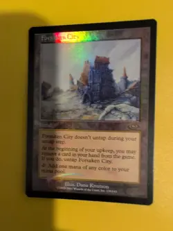 Forsaken City. Rare Land MTG Card. Planeshift.OLD VINTAGE FOIL - Image 2