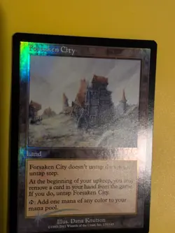 Forsaken City. Rare Land MTG Card. Planeshift.OLD VINTAGE FOIL - Image 3