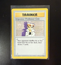 1999 Pokemon TCG Trainer Imposter Professor Oak Base Set 73/102 Rare Shadowless - Image 1