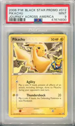 PSA 9 Pokemon Pikachu #012 Journey Across America 10th Anniversary Promo Card - Image 1