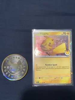 Pikachu 051 /162 Stamped 2026 Pokemon Day 30 Promo TCG With Coin - Swirl - #3 - Image 1