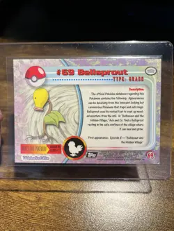 Pokemon Topps Series 1 - BELLSPROUT #69 - Black Label 2nd Print - Textured Holo - Image 2