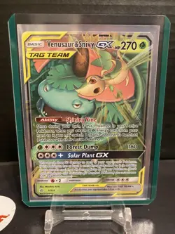 Pokemon Venusaur & Snivy GX Ultra Rare Holo SM - Cosmic Eclipse 1/236 - Image 1