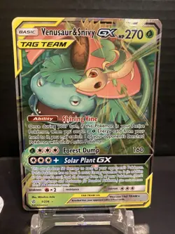 Pokemon Venusaur & Snivy GX Ultra Rare Holo SM - Cosmic Eclipse 1/236 - Image 2