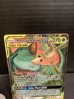 Pokemon Venusaur & Snivy GX Ultra Rare Holo SM - Cosmic Eclipse 1/236 - Image 4