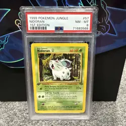 1999 POKEMON JUNGLE NIDORAN 1ST EDITION #57 PSA 8 - Image 1