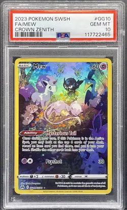 2023 POKEMON SWORD & SHIELD CROWN ZENITH #GG10/GG70 MEW GALARIAN GALLERY PSA 10 - Image 1