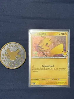 Pikachu 051 /162 Stamped 2026 Pokemon Day 30 Promo TCG With Coin - Swirl - Image 1