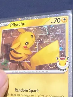 Pikachu 051 /162 Stamped 2026 Pokemon Day 30 Promo TCG With Coin - Swirl - Image 2