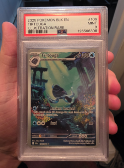 2025 POKEMON BLK EN-BLACK BOLT ILLUSTRATION RARE #106 TIRTOUGA PSA 9 - Image 1