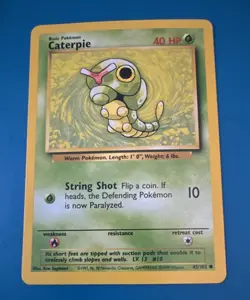 Caterpie 45/102 – Base Set (1999) – 40 HP Common – Pokemon Card – English – WOTC - Image 1