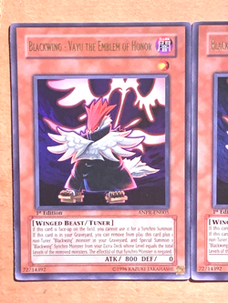 yugioh 3X Blackwing - Vayu Emblem of Honor ANPR-EN005 1st Ed Ultra Near Mint - Image 4