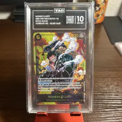 2025 One Piece OP10-118 Monkey D Luffy Royal Blood Alt Art Parallel Sec TAG 10 - Image 1